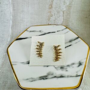 Kendra Scott Laurie Rose Gold Rhinestone Ear Climber Earrings